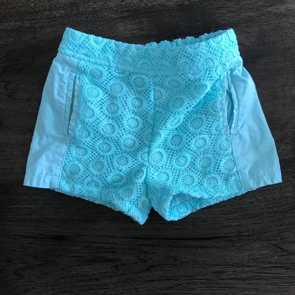 Cat & Jack crochet aqua elastic 2T girl shorts